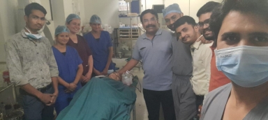 Kaka-Ba hospital surgeons perform surgery to correct spine disorder